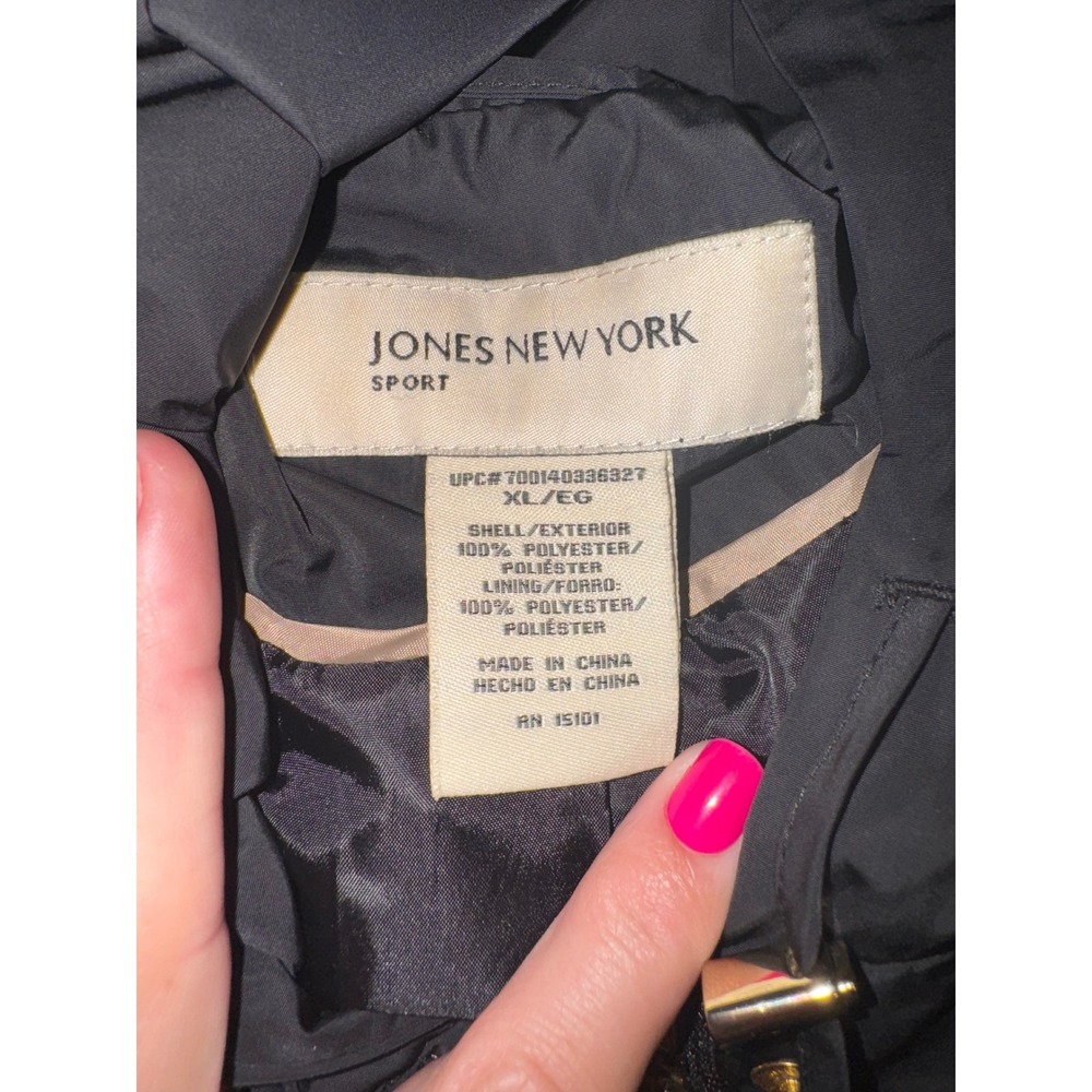 Jones New York Sport Black Hooded Anorak Parka Jacket XLG - Picture 7 of 7